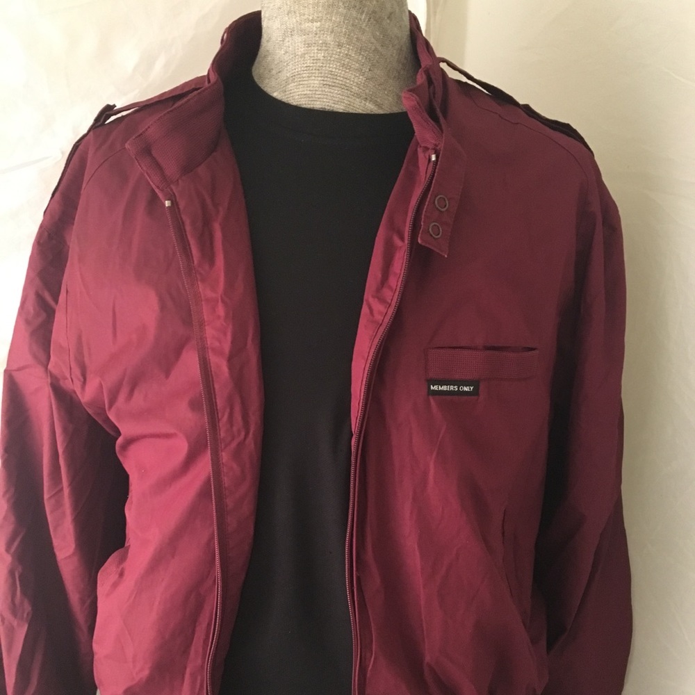 Members Only Maroon mens racer jacket sz 46